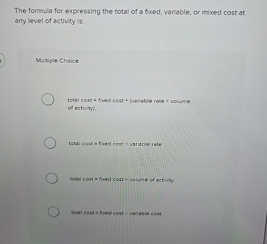 The formula for expressing the total of a fixed,
