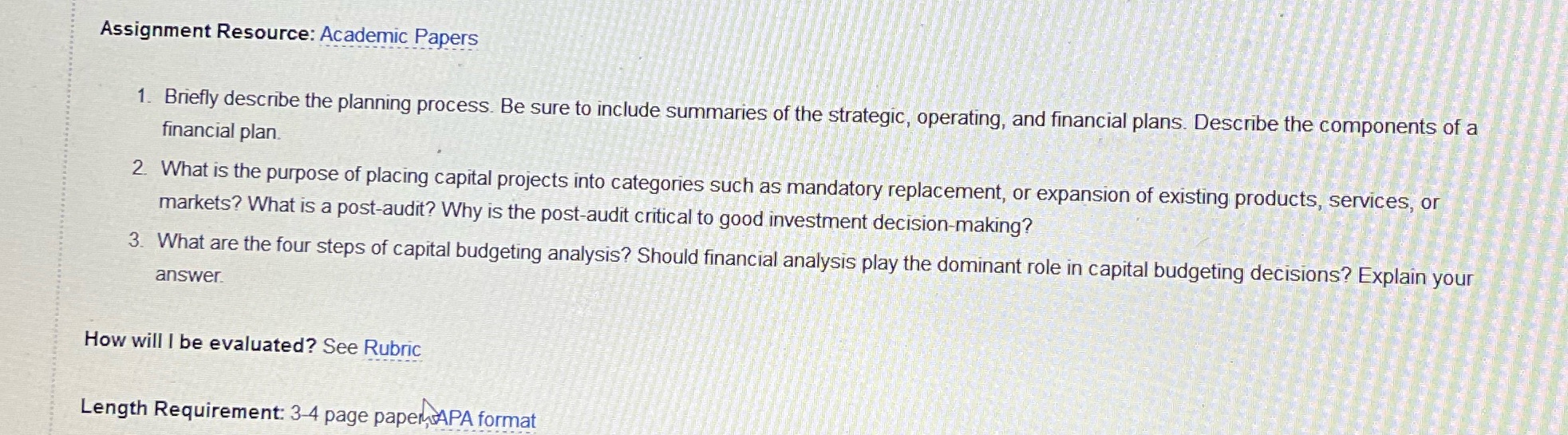 Assignment Resource: Academic Papers 1. Briefly