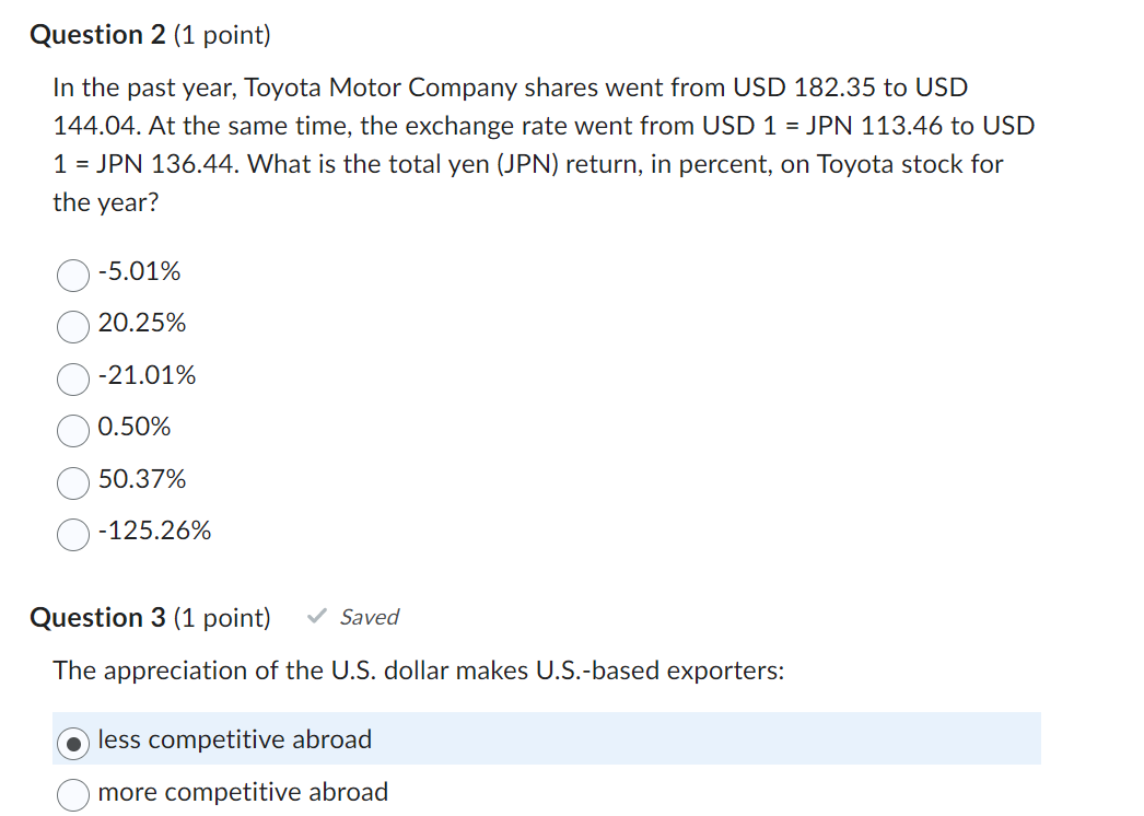 Question 10 (1 point) The price of Gatto