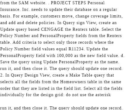 from the SAM website. . PROJECT STEPS Personal