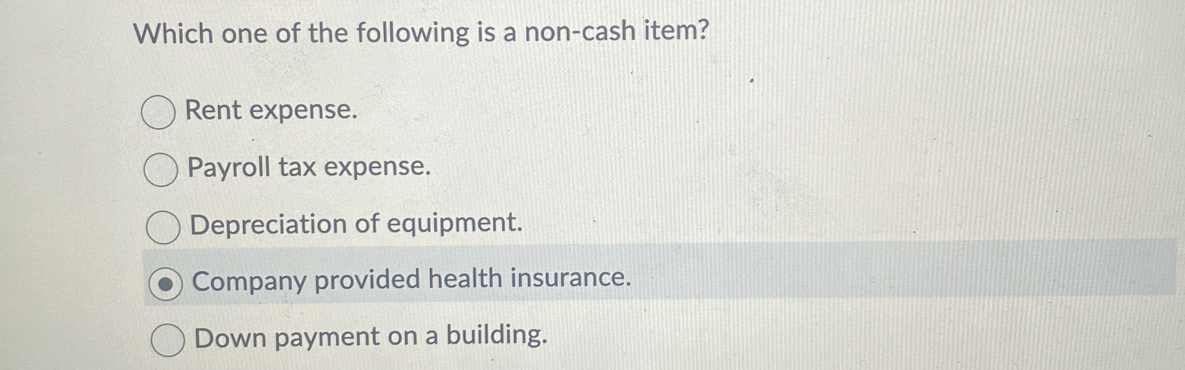 Which one of the following is a non - cash item?