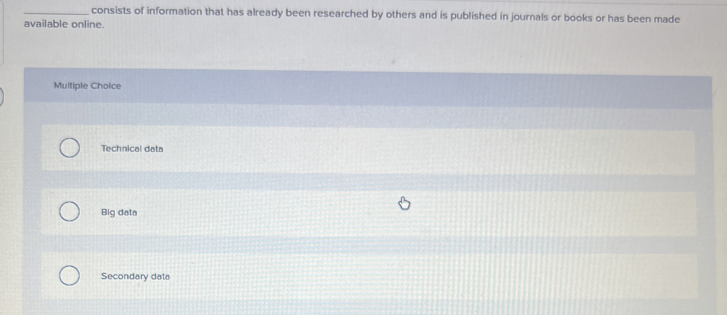 q , consists of information that has already been