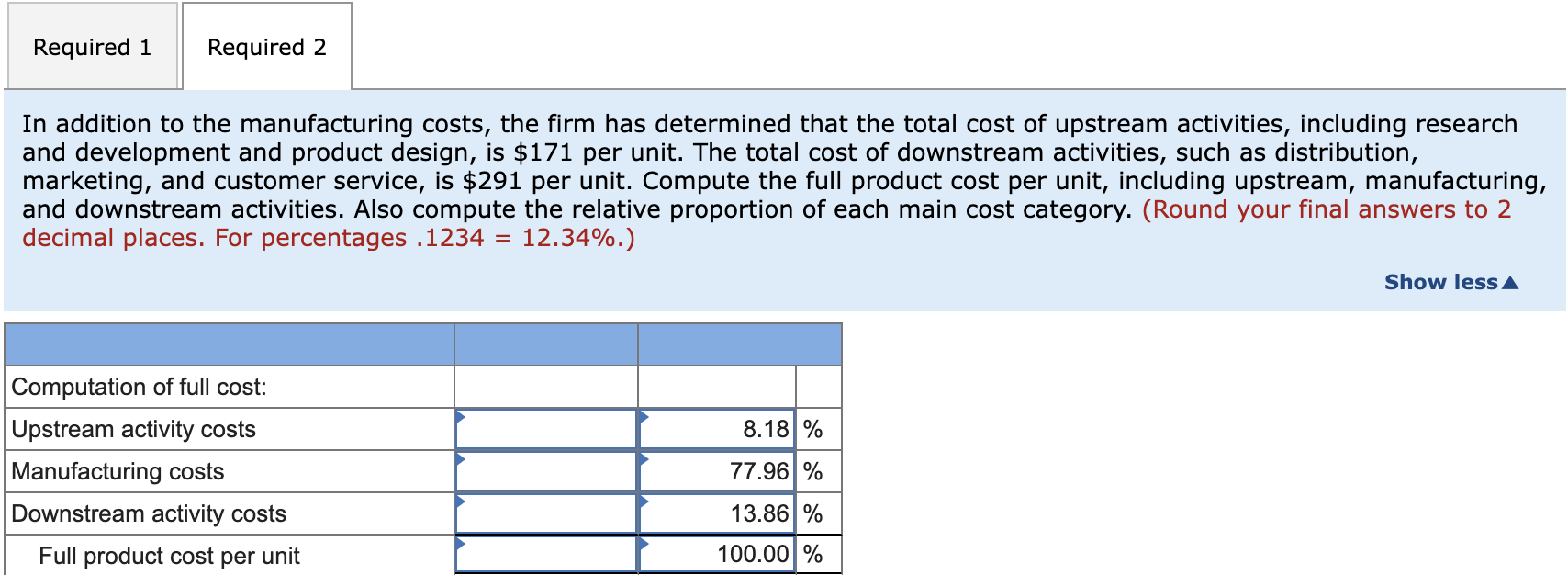 Drilling Company uses activity-based costing and
