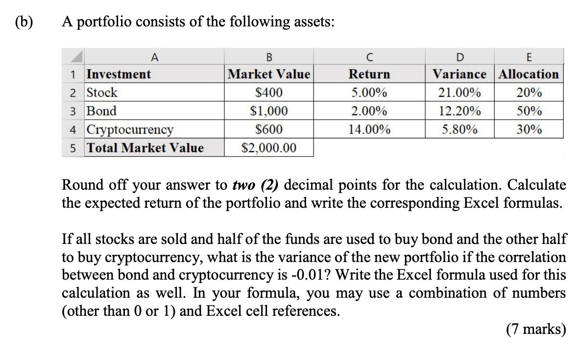 Question 4 (a) Round off your answer to two (2)
