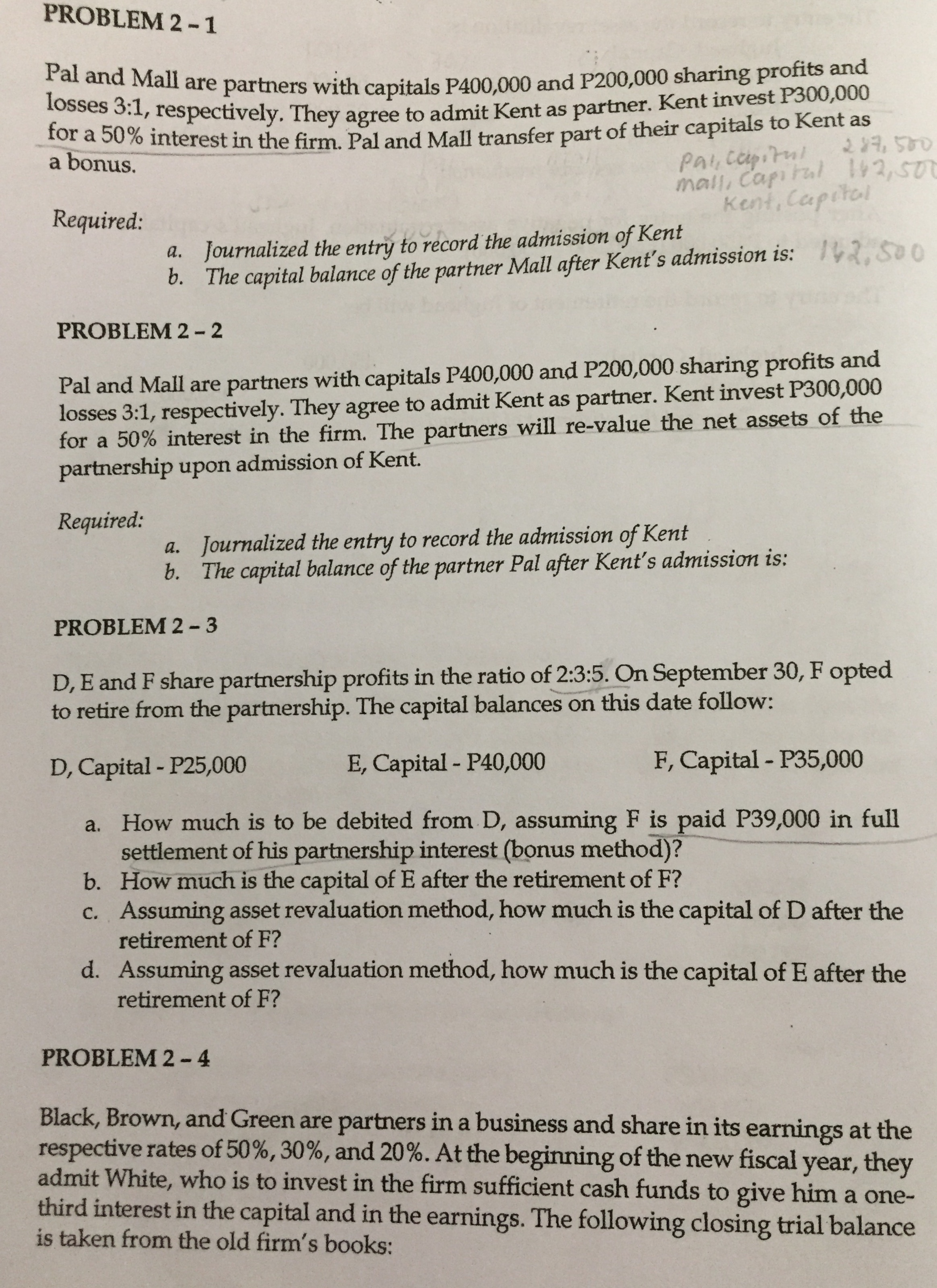 Pls help me with Problems 1 to 7 :(( The agreed
