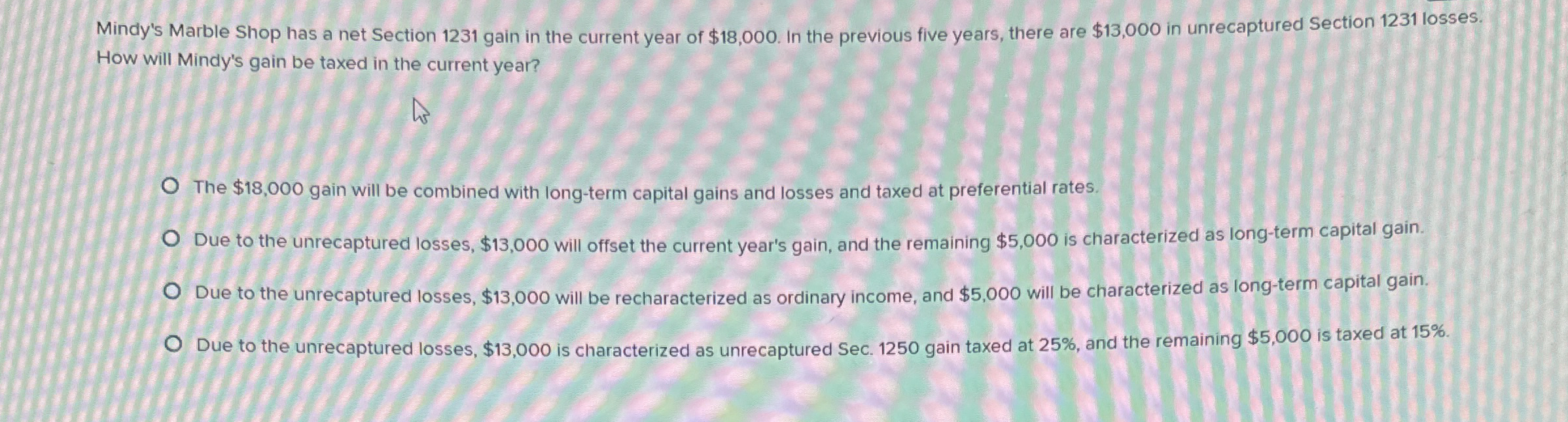 Mindy's Marble Shop has a net Section 1 2 3 1
