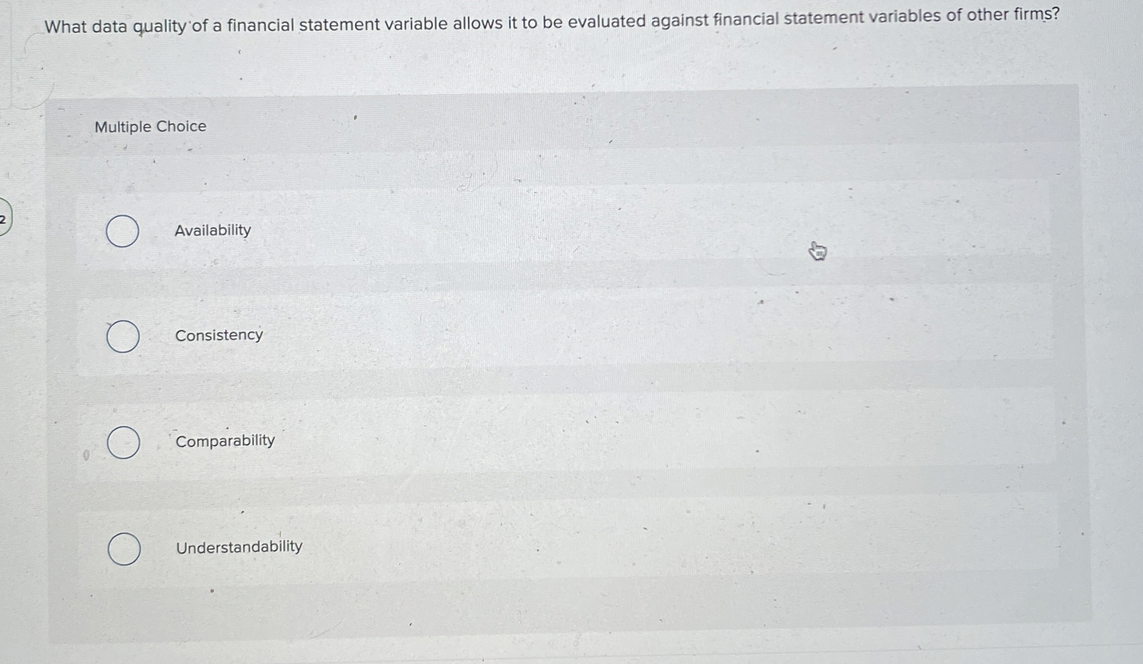 What data quality of a financial statement