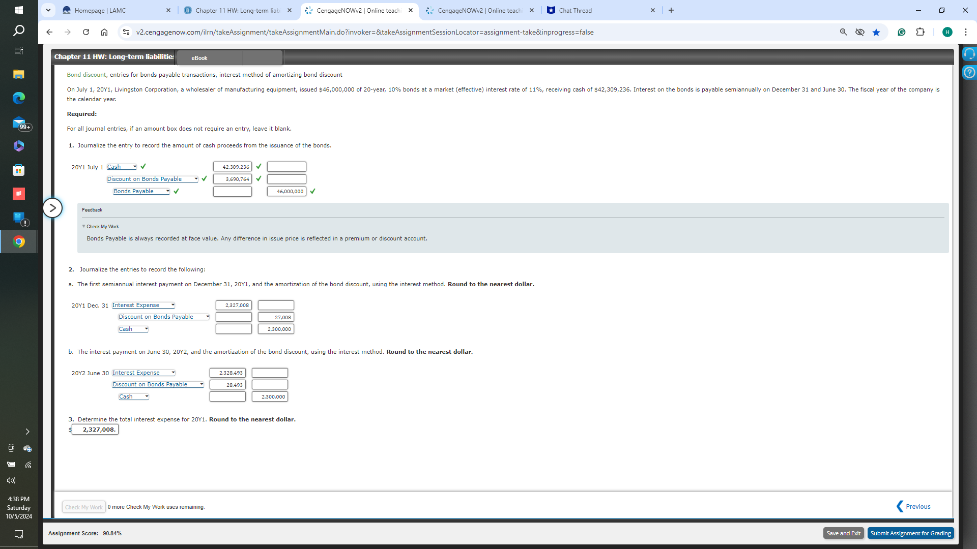 v Homepage | LAMC * | Chapter 11 HW: Long-term