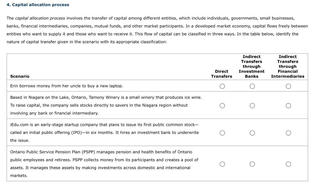 J 10 Answer fast 4. Capital allocation process