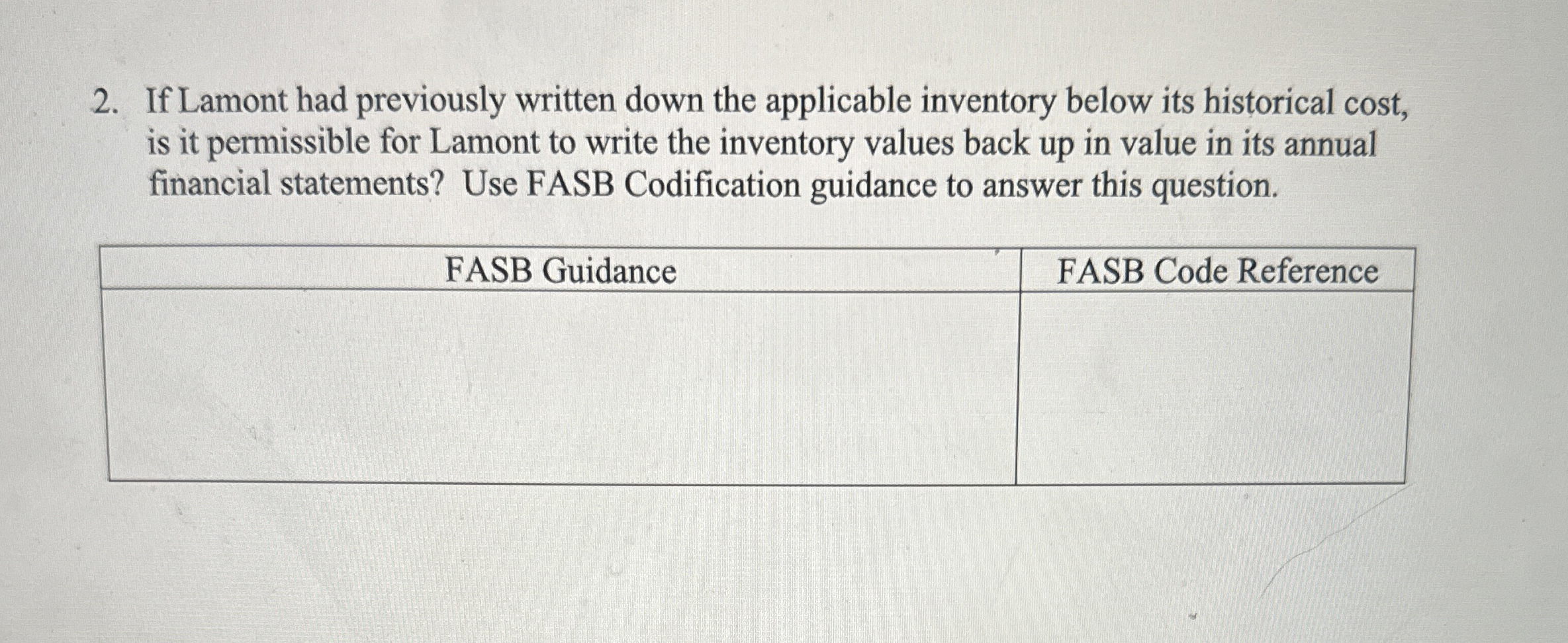 If Lamont had previously written down the