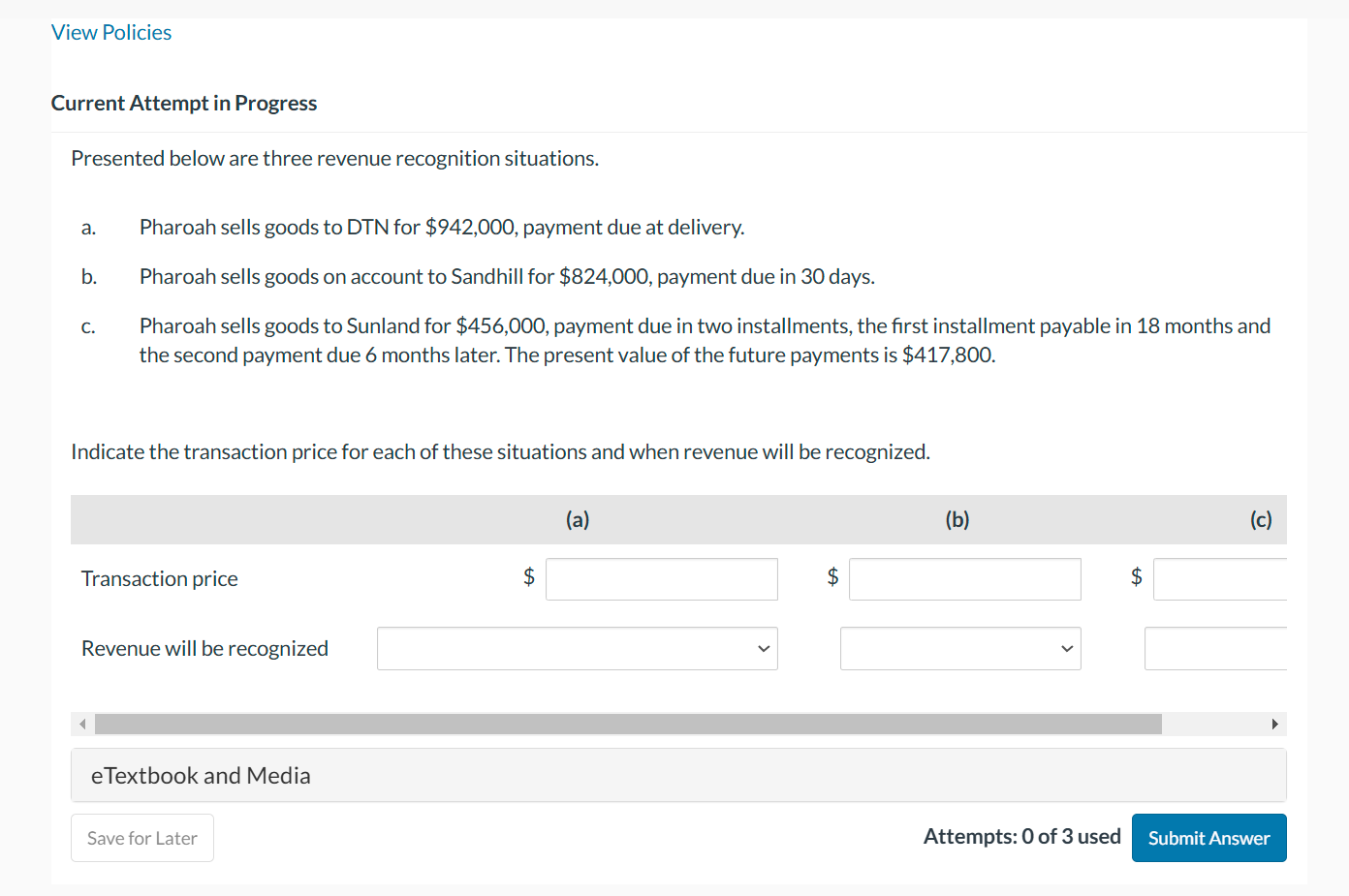 Current Attempt in Progress Presented below are