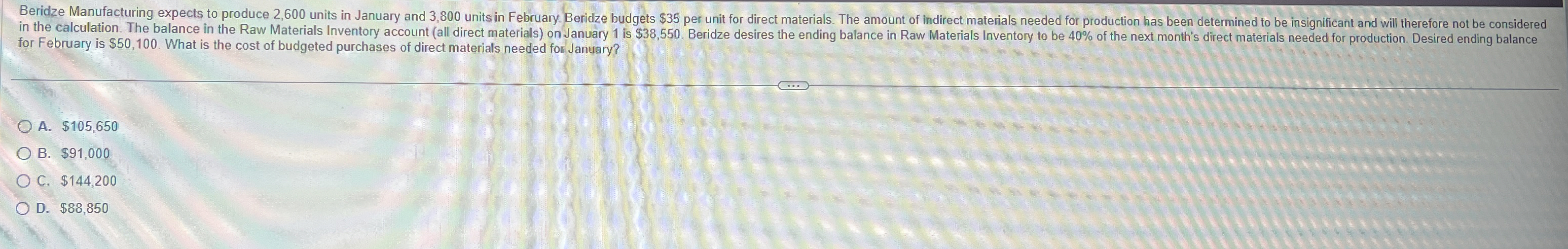 for February is $ 5 0 , 1 0 0 . What is the cost