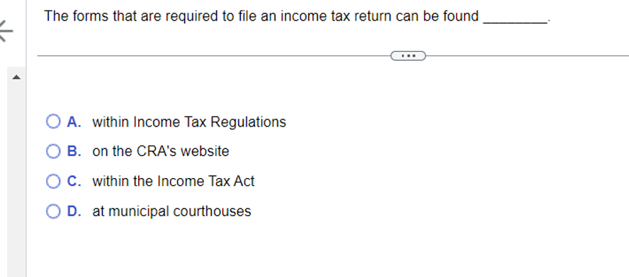 The forms that are required to file an income tax