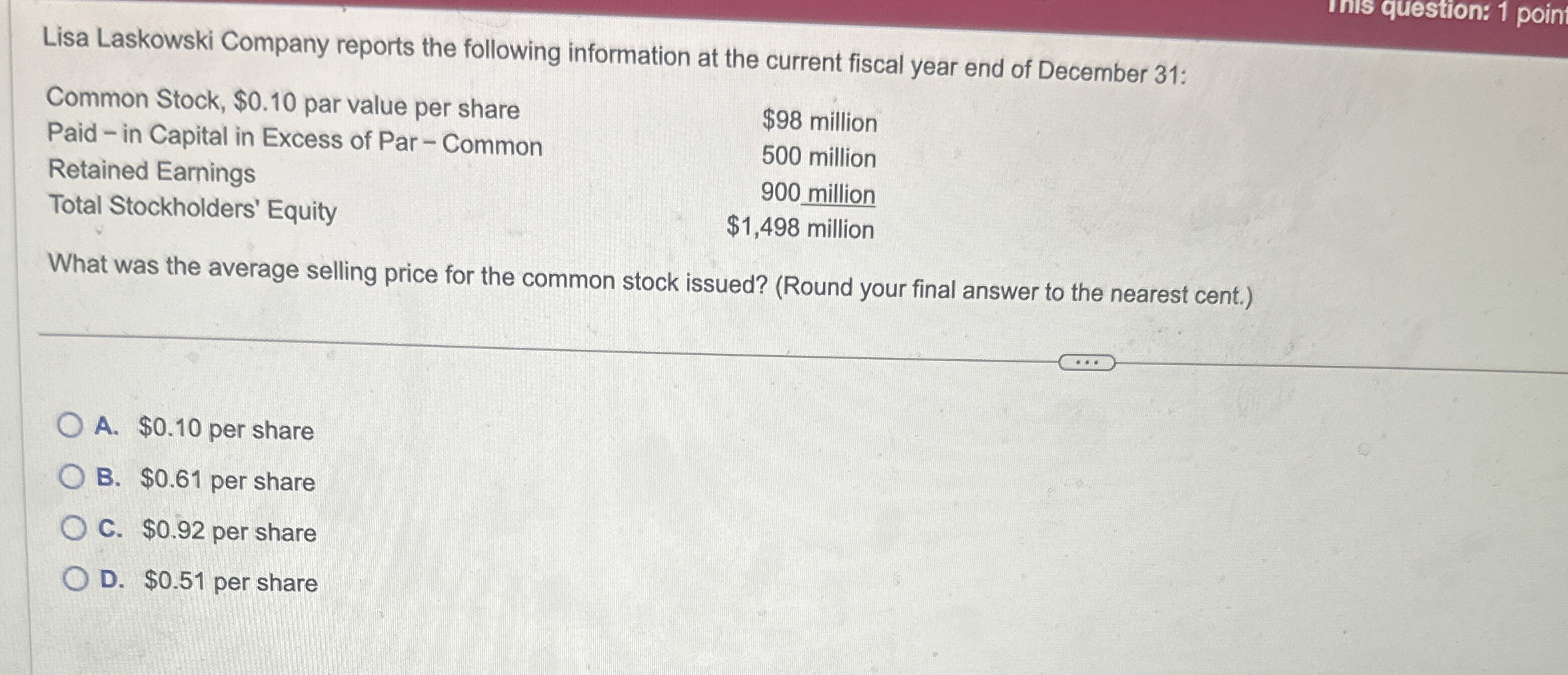 Lisa Laskowski Company reports the following