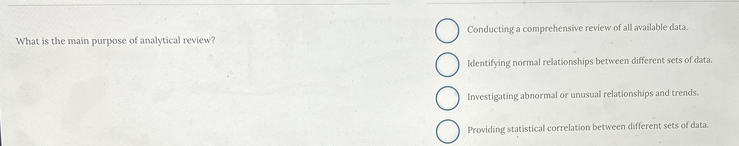 What is the main purpose of analytical review?