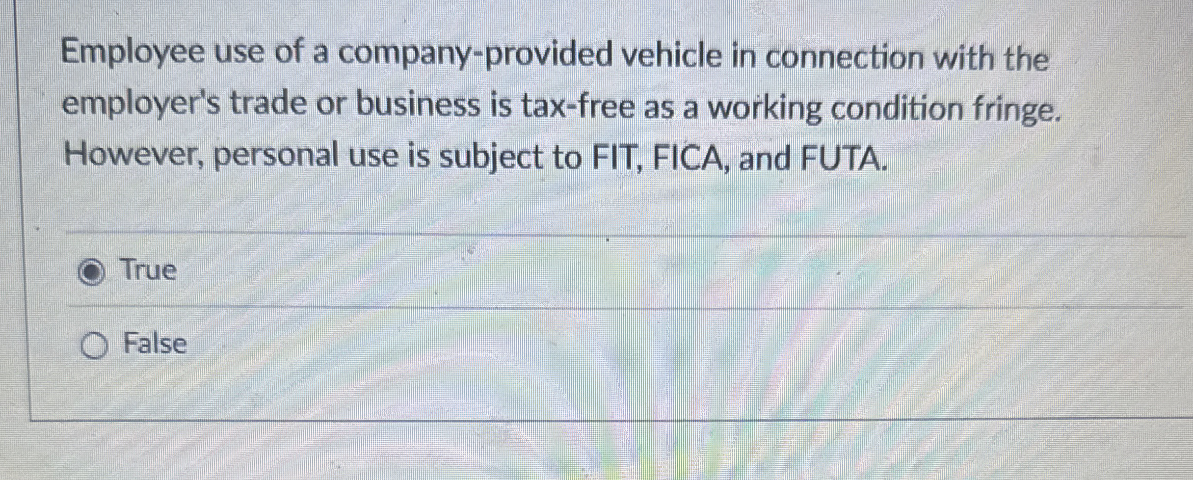 Employee use of a company - provided vehicle in