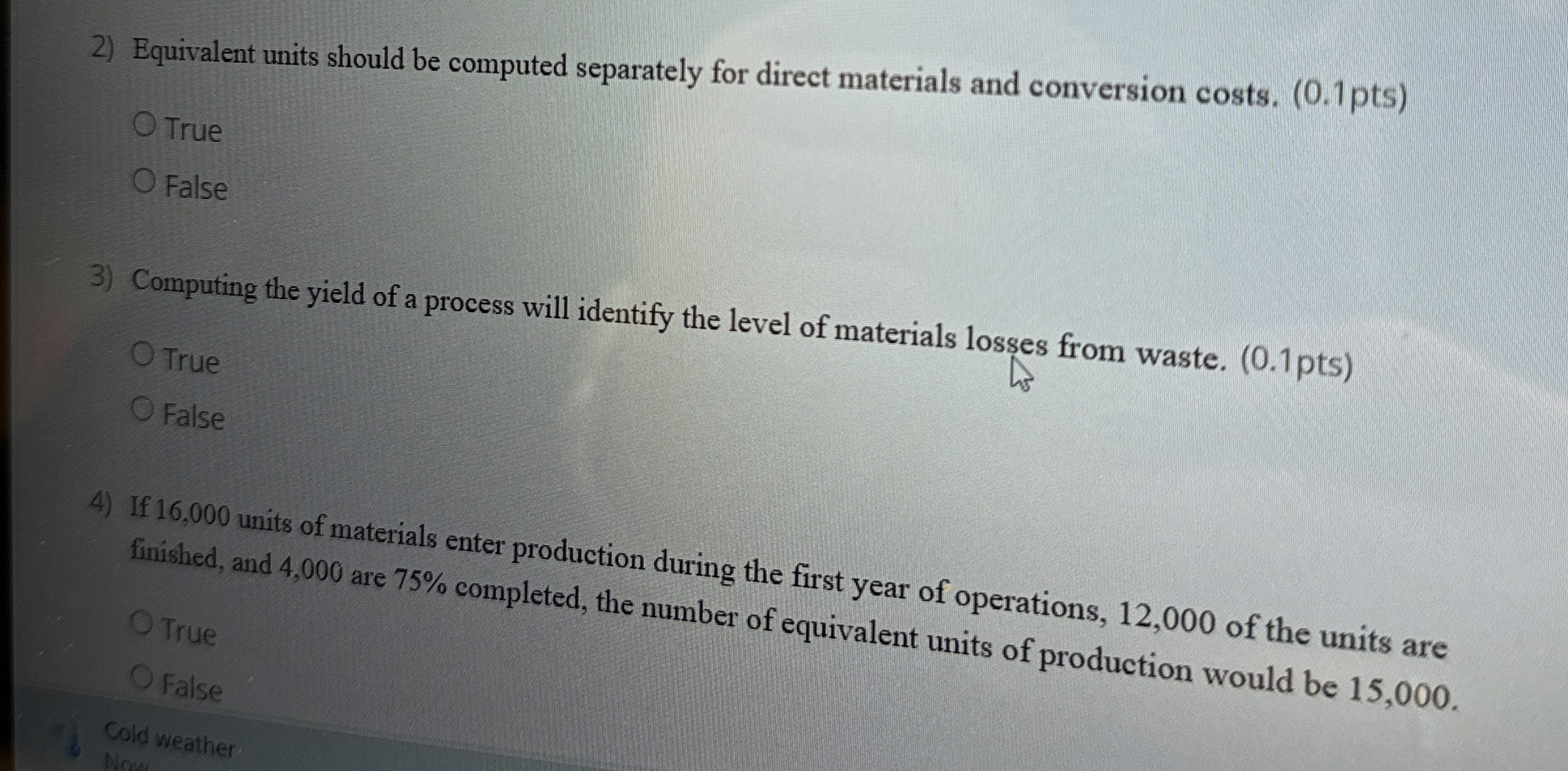 Equivalent units should be computed separately