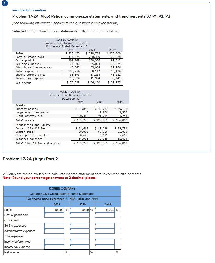 Required information Problem 1 7 - 2 A ( Algo )