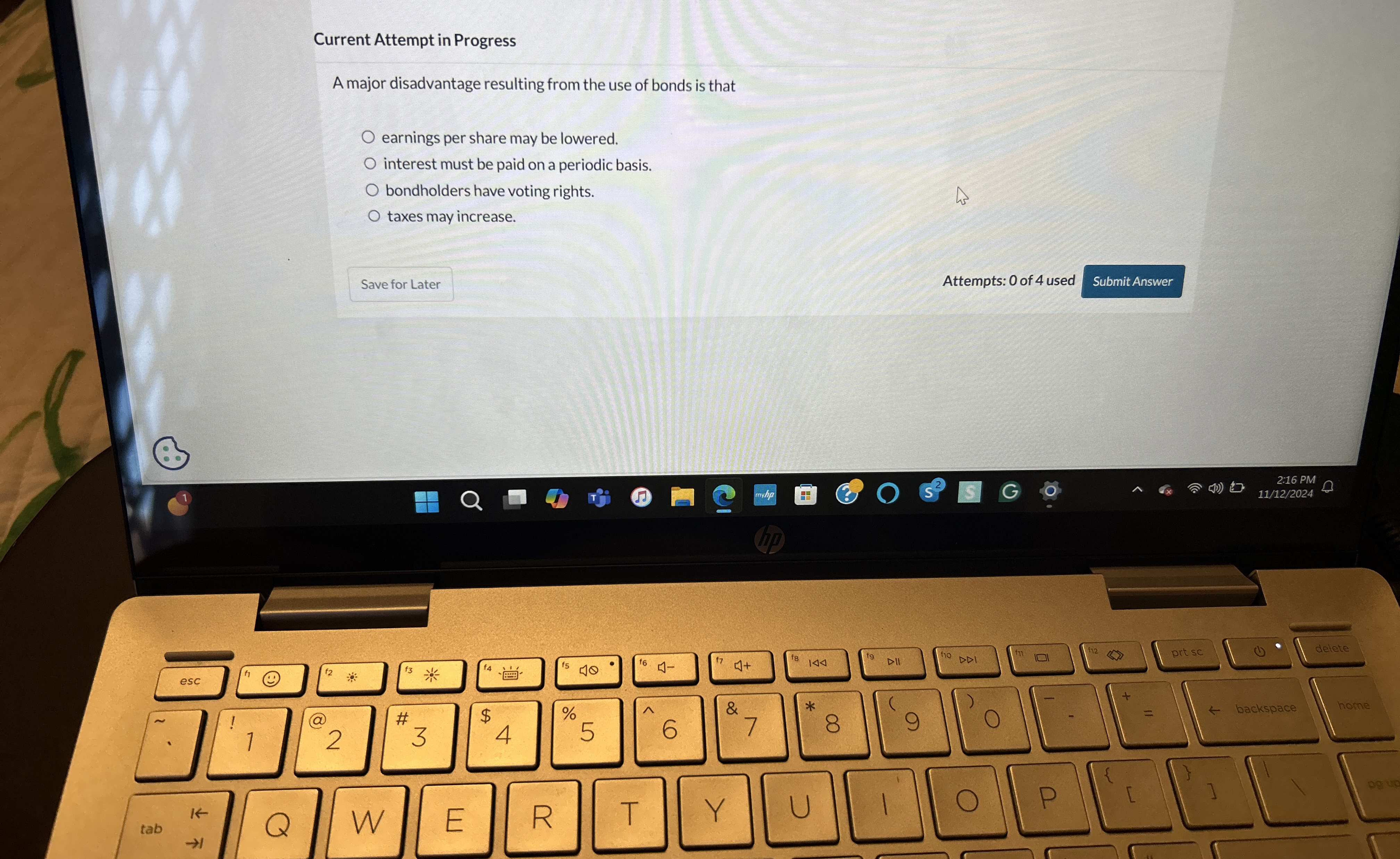 Current Attempt in Progress A major disadvantage