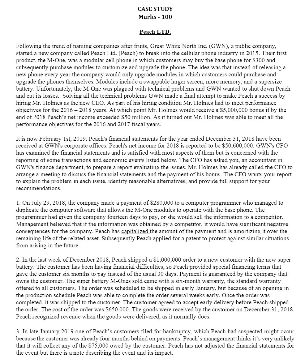 CASE STUDY Marks - 100 Peach LTD. Following the