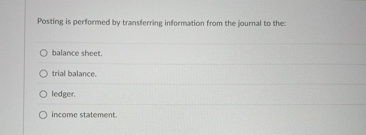 Posting is performed by transferring information