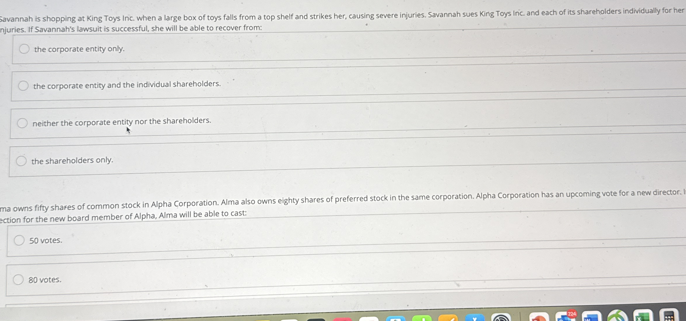 Savannah is shopping at King Toys Inc. when a