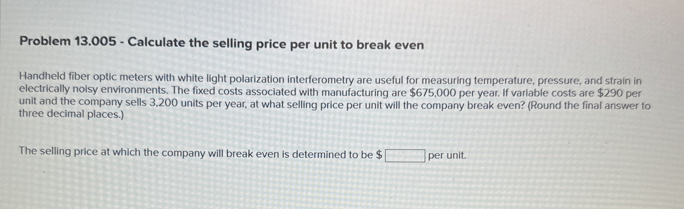 Problem 1 3 . 0 0 5 - Calculate the selling price