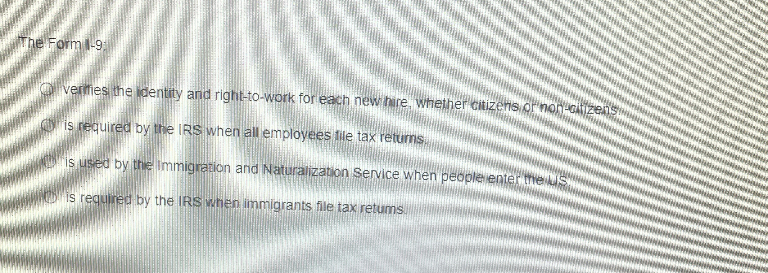 The Form 1 - 9 : verifies the identity and right