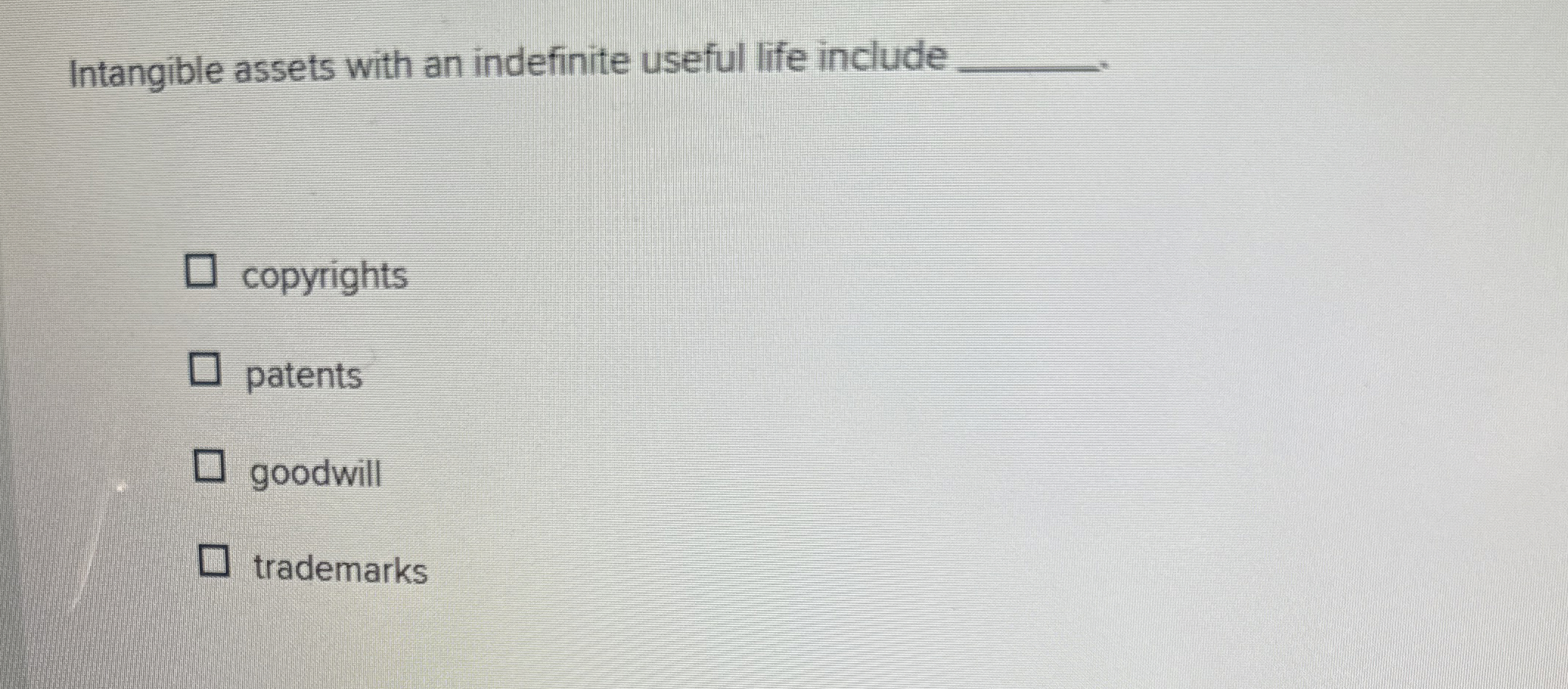 Intangible assets with an indefinite useful life