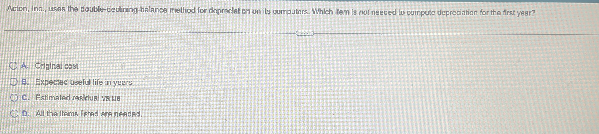 Acton, Inc., uses the double - declining -