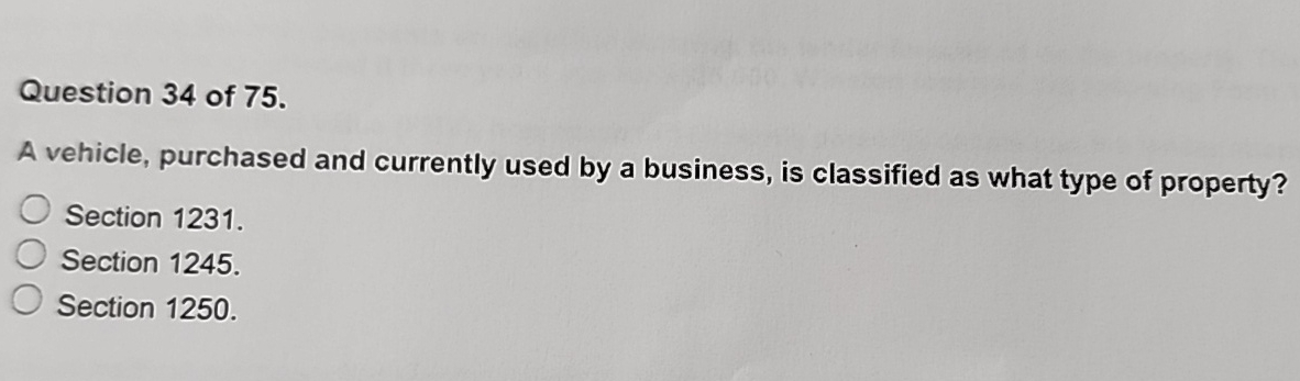 Question 3 4 of 7 5 . A vehicle, purchased and