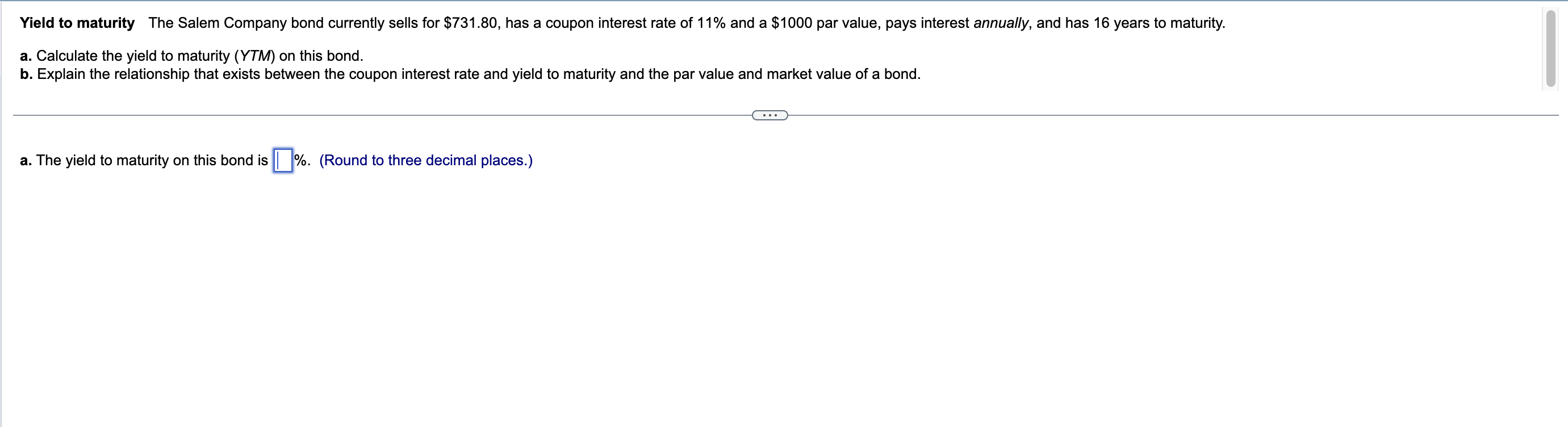 Yield to maturity The Salem Company bond
