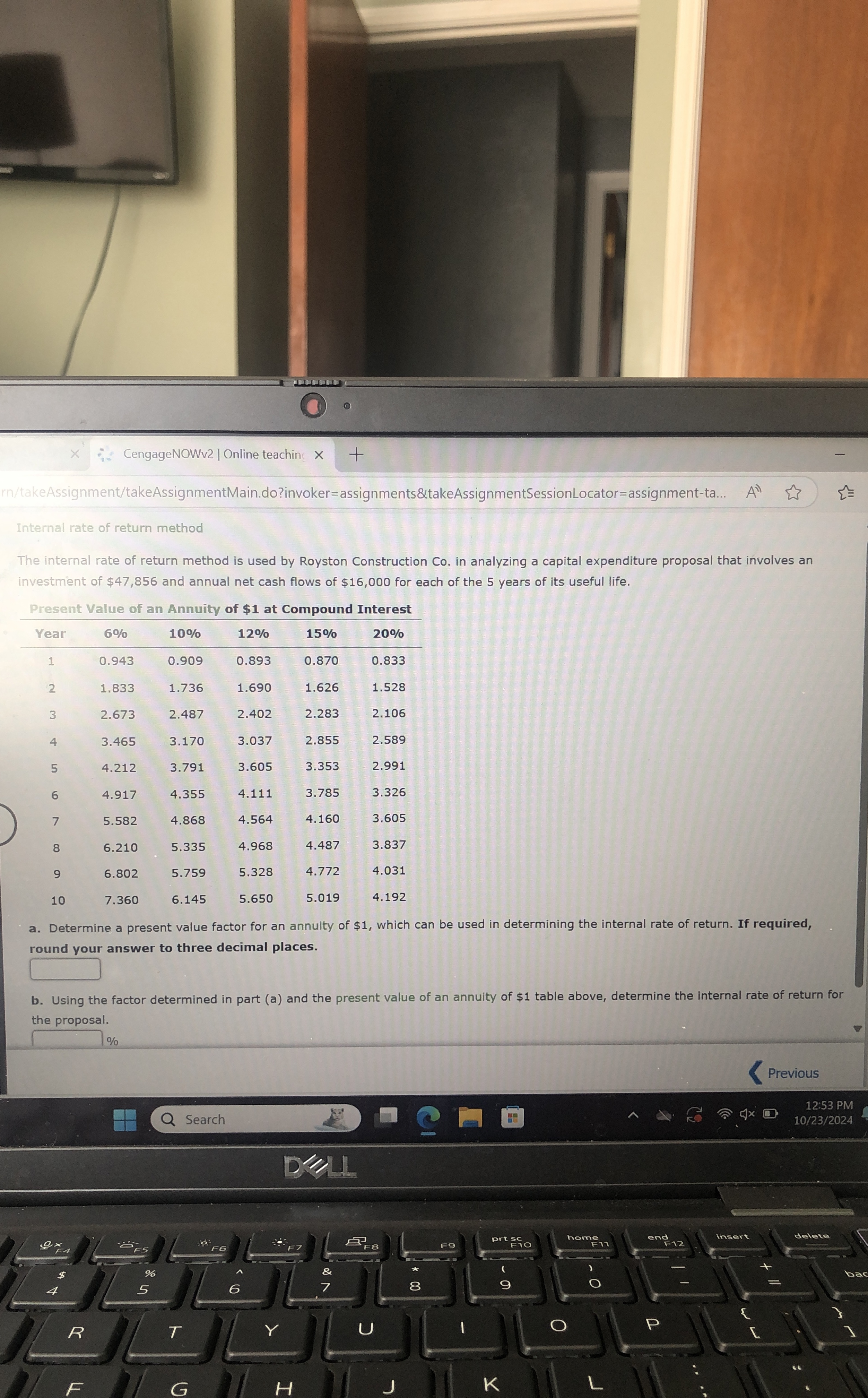 % : - CengageNOWv 2 | Online teachin m /
