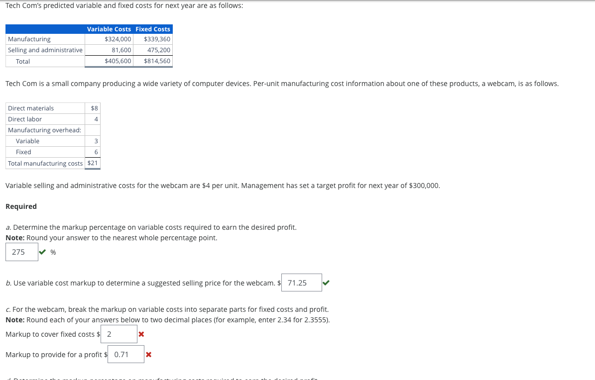 HELP ME WITH QUESTION C PLEASE Tech Com's