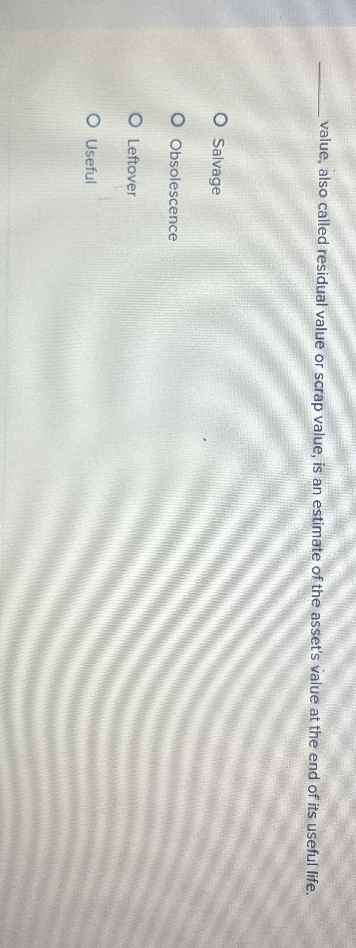 q , value, also called residual value or scrap