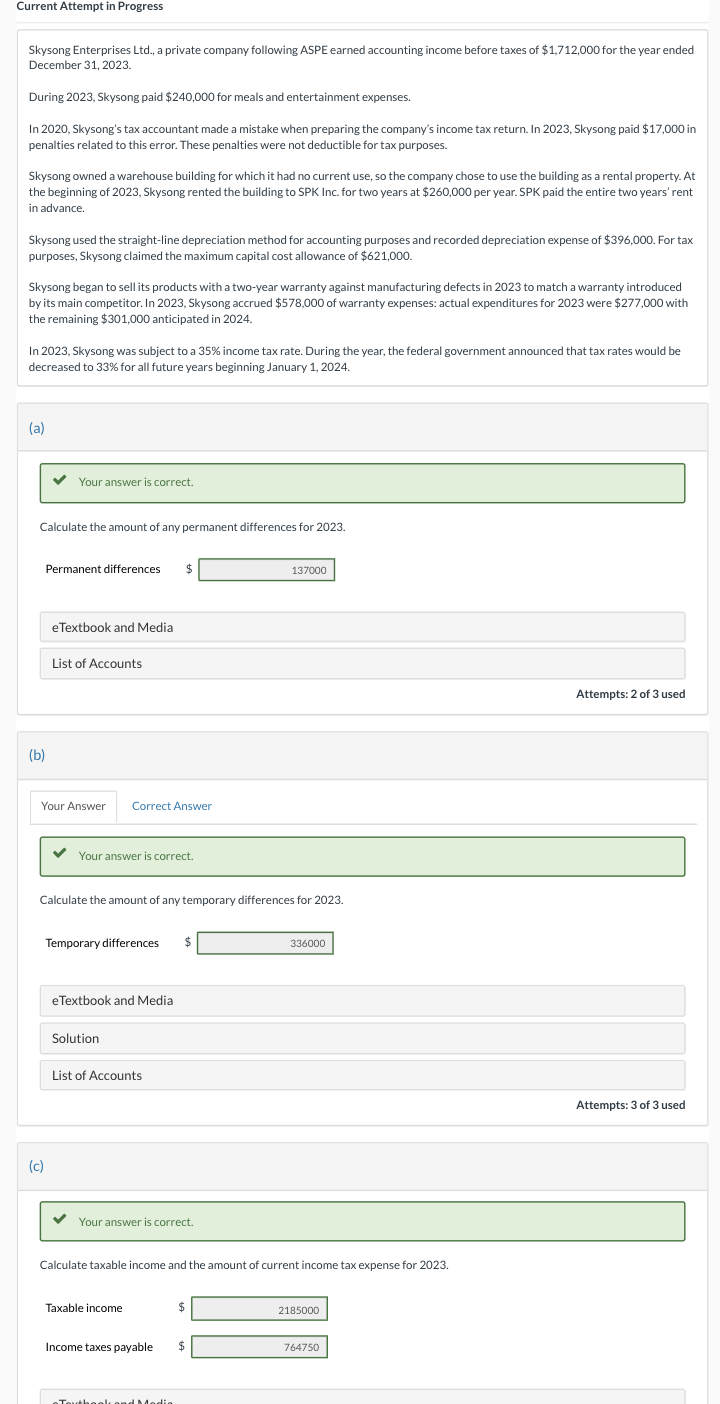 (d) ' Your answer is correct. Record current