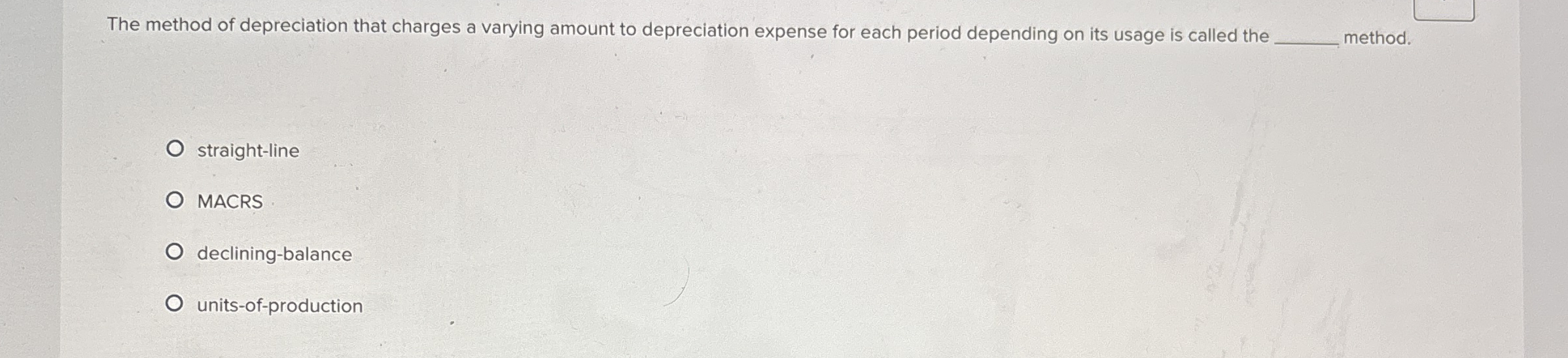 The method of depreciation that charges a varying