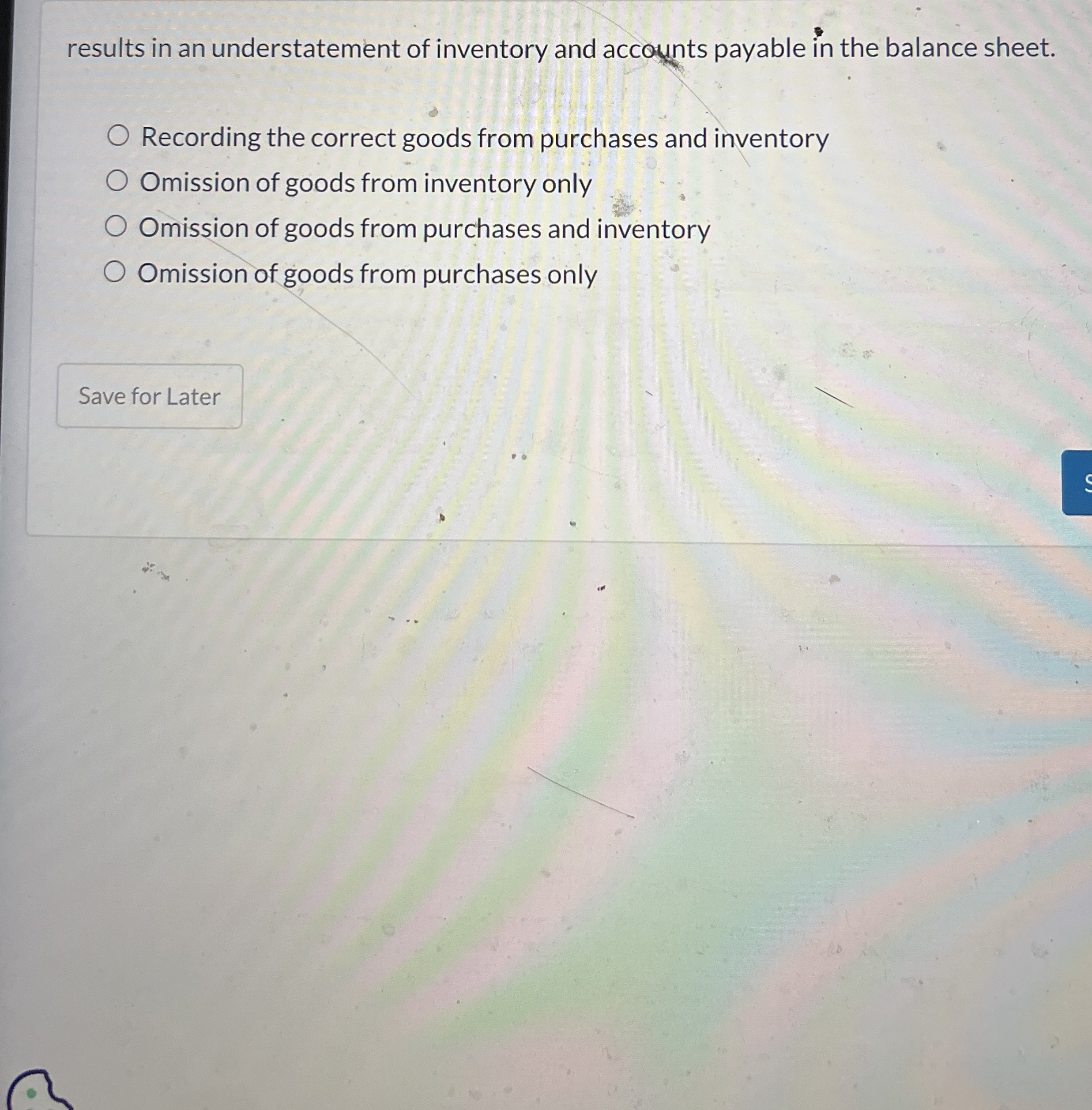 results in an understatement of inventory and