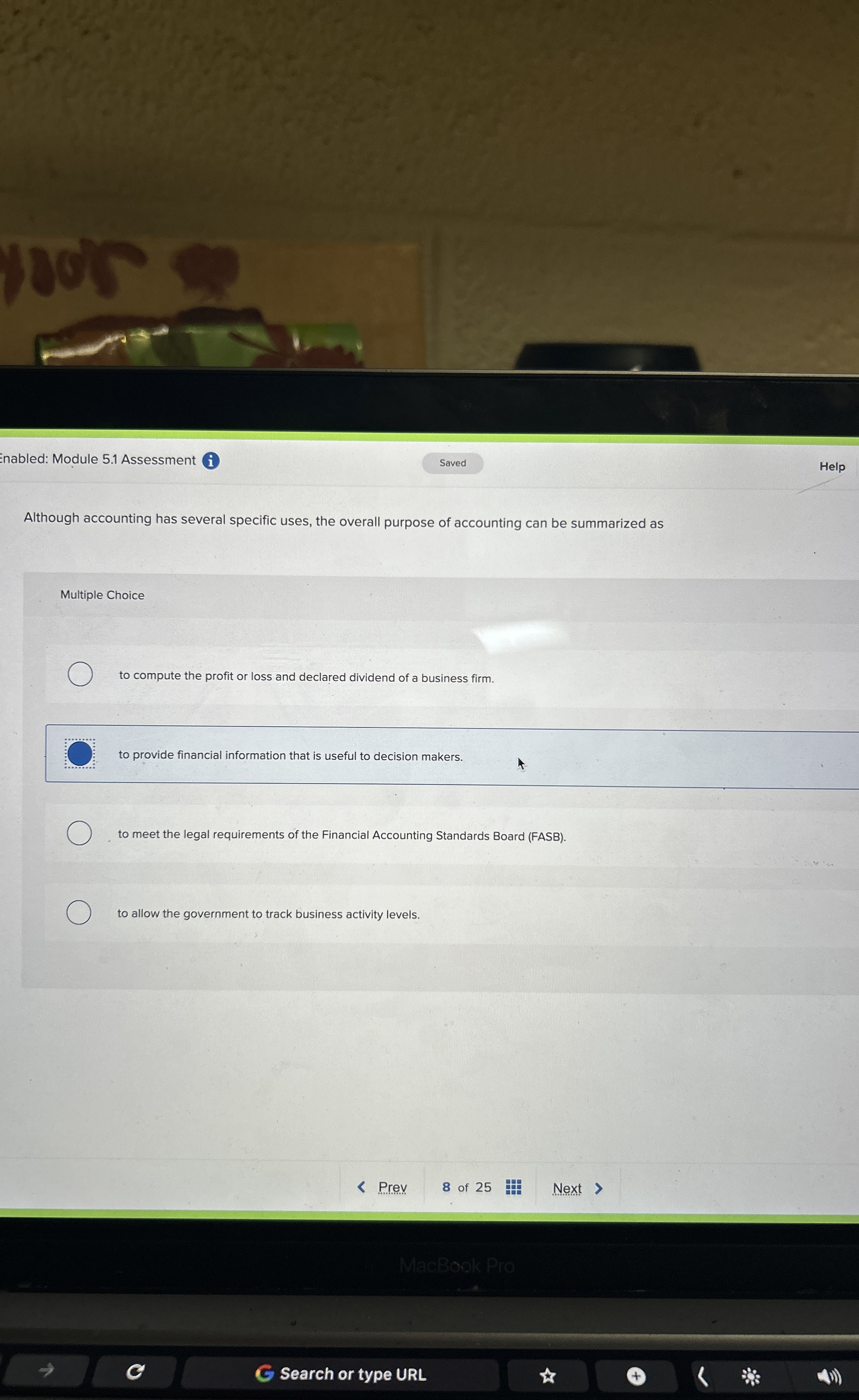 Enabled: Module 5 . 1 Assessment ( i ) Help