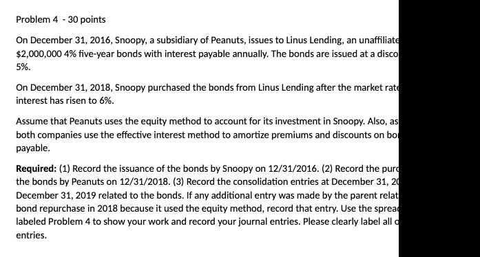 Problem 4 - 313 points On December 31I 2016,