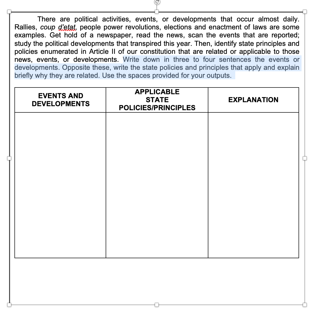 Please answer this There are political