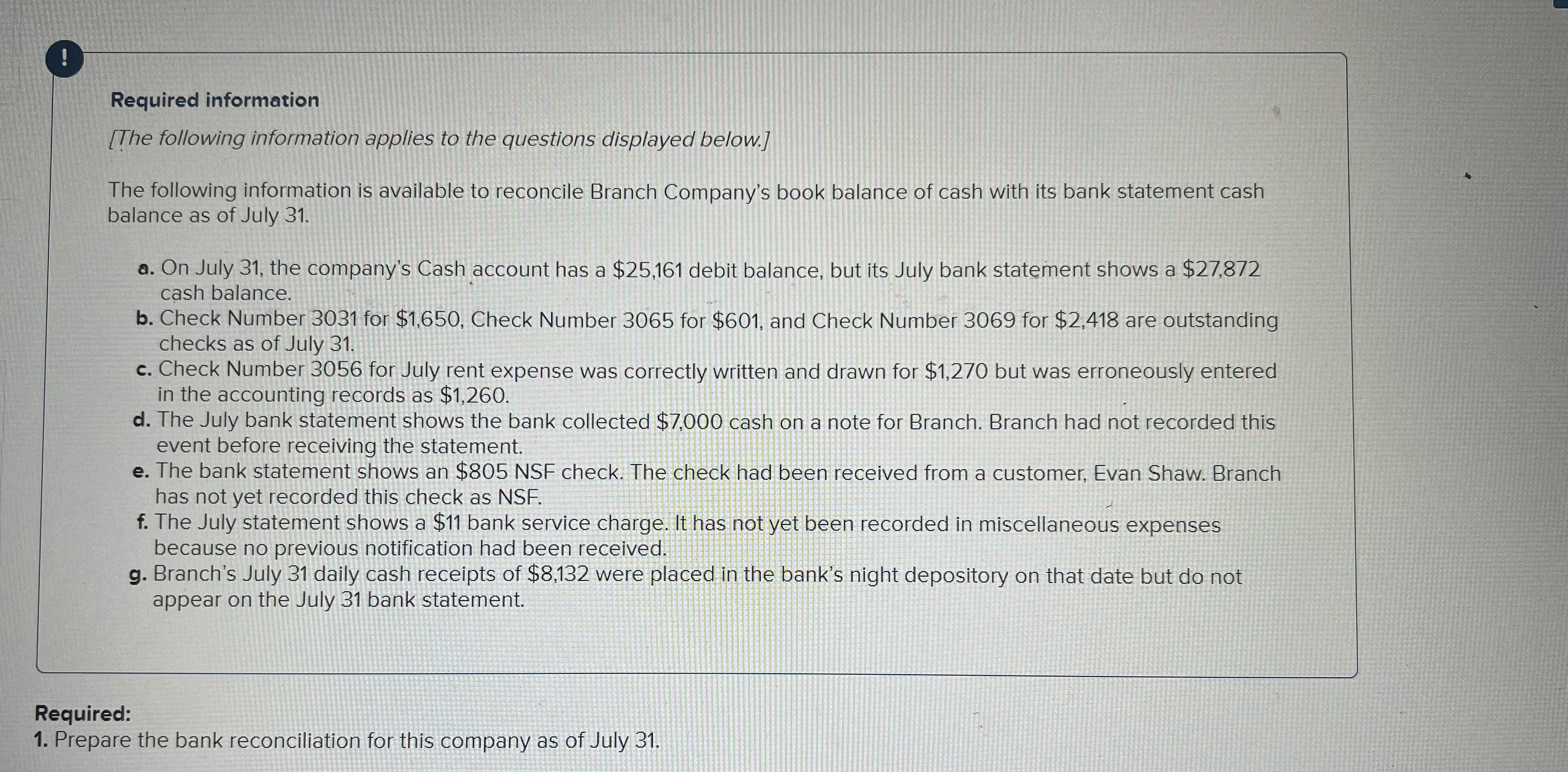 ! Required information [ The following