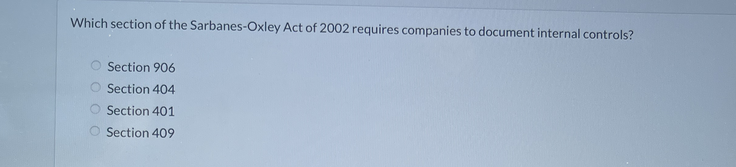 Which section of the Sarbanes - Oxley Act of 2 0