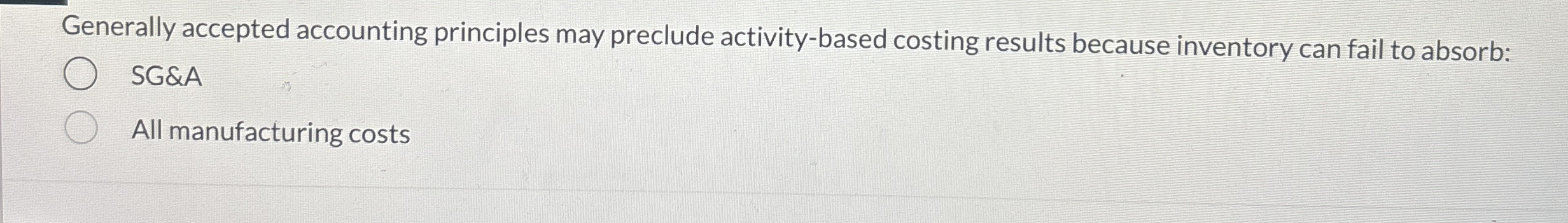 Generally accepted accounting principles may