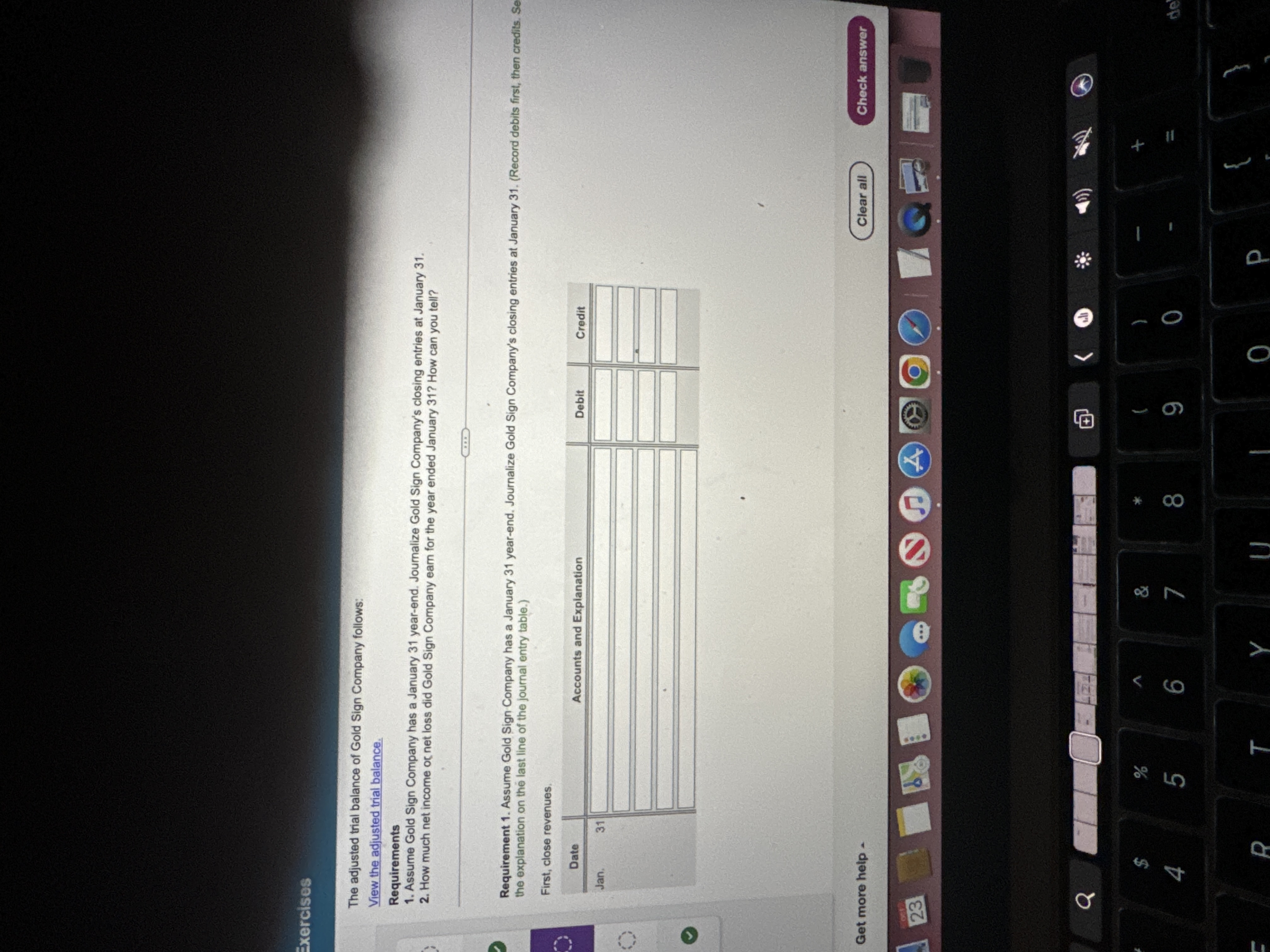 The adjusted trial balance of Gold Sign Company