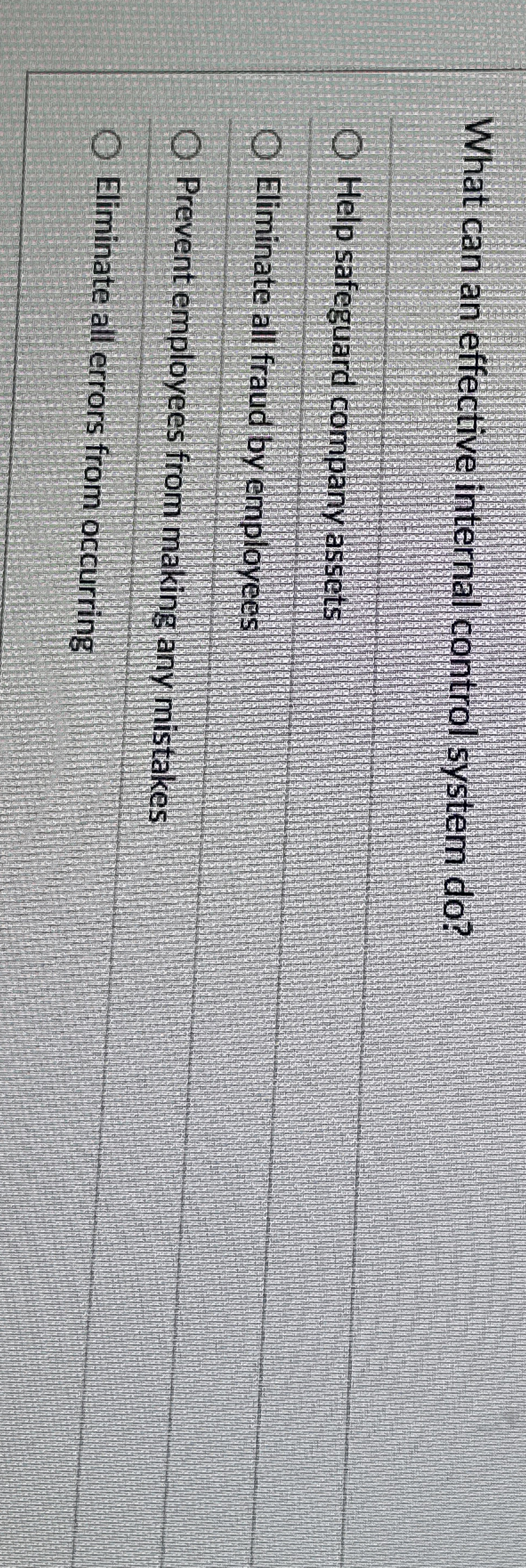 What can an effective internal control system do