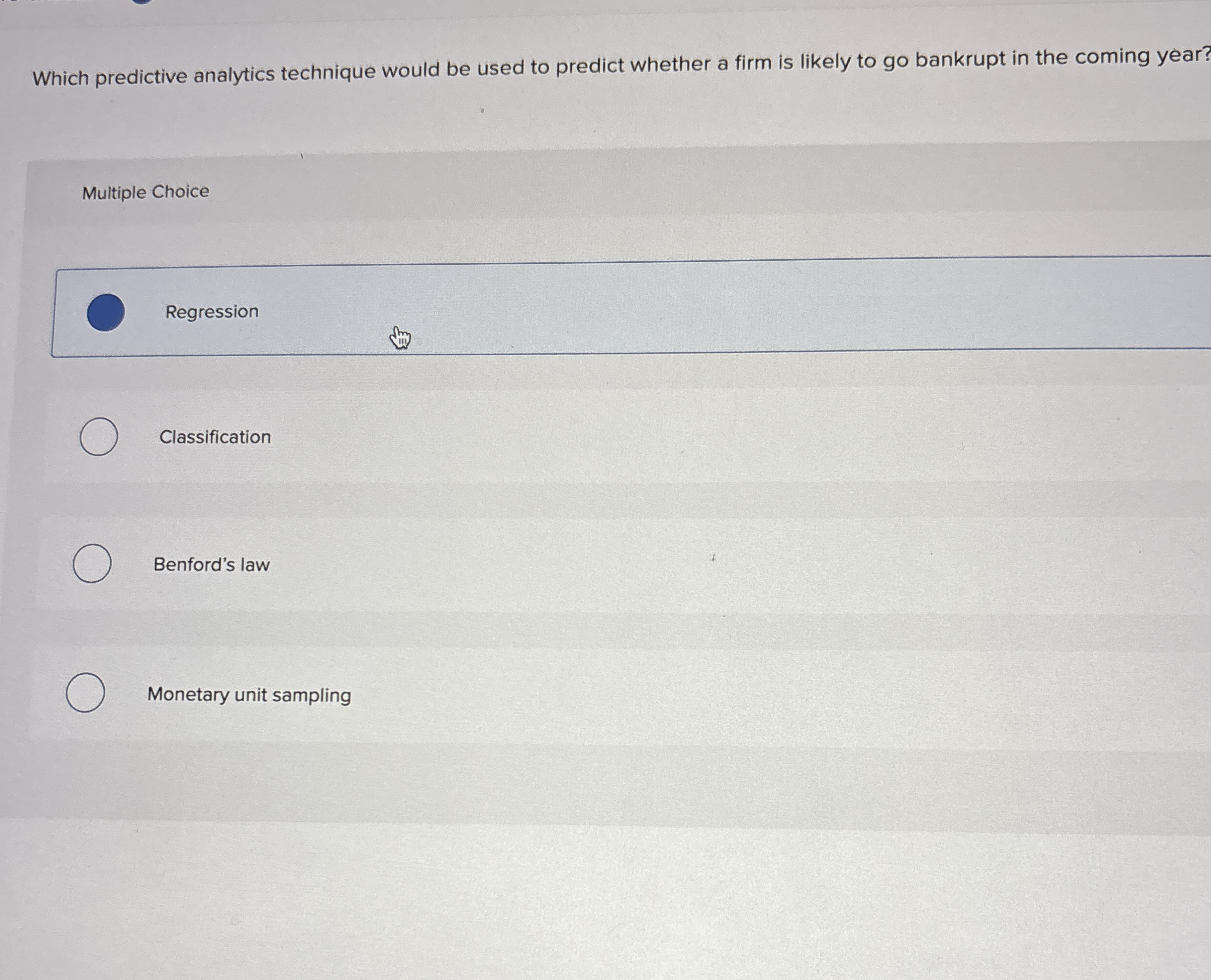 Which predictive analytics technique would be
