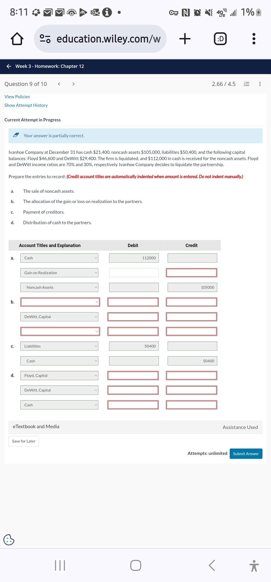 8:11 : Mom xi . 2% education.wiley.com/w + :D . .