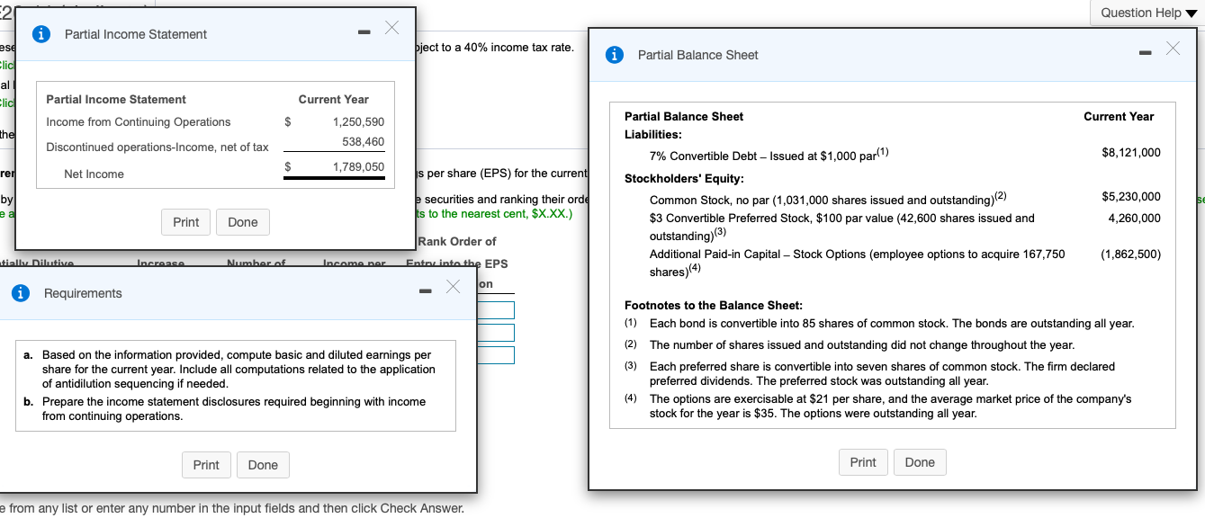 a. Based on the informationprovided, compute
