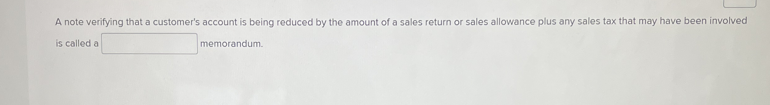 A note verifying that a customer's account is